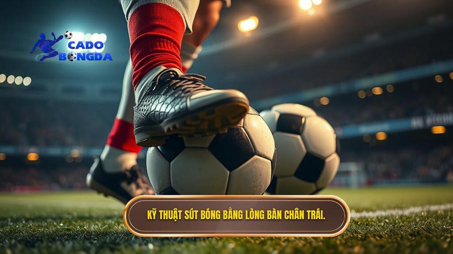 1. Kỹ thuật sút bóng bằng lòng bàn chân trái.